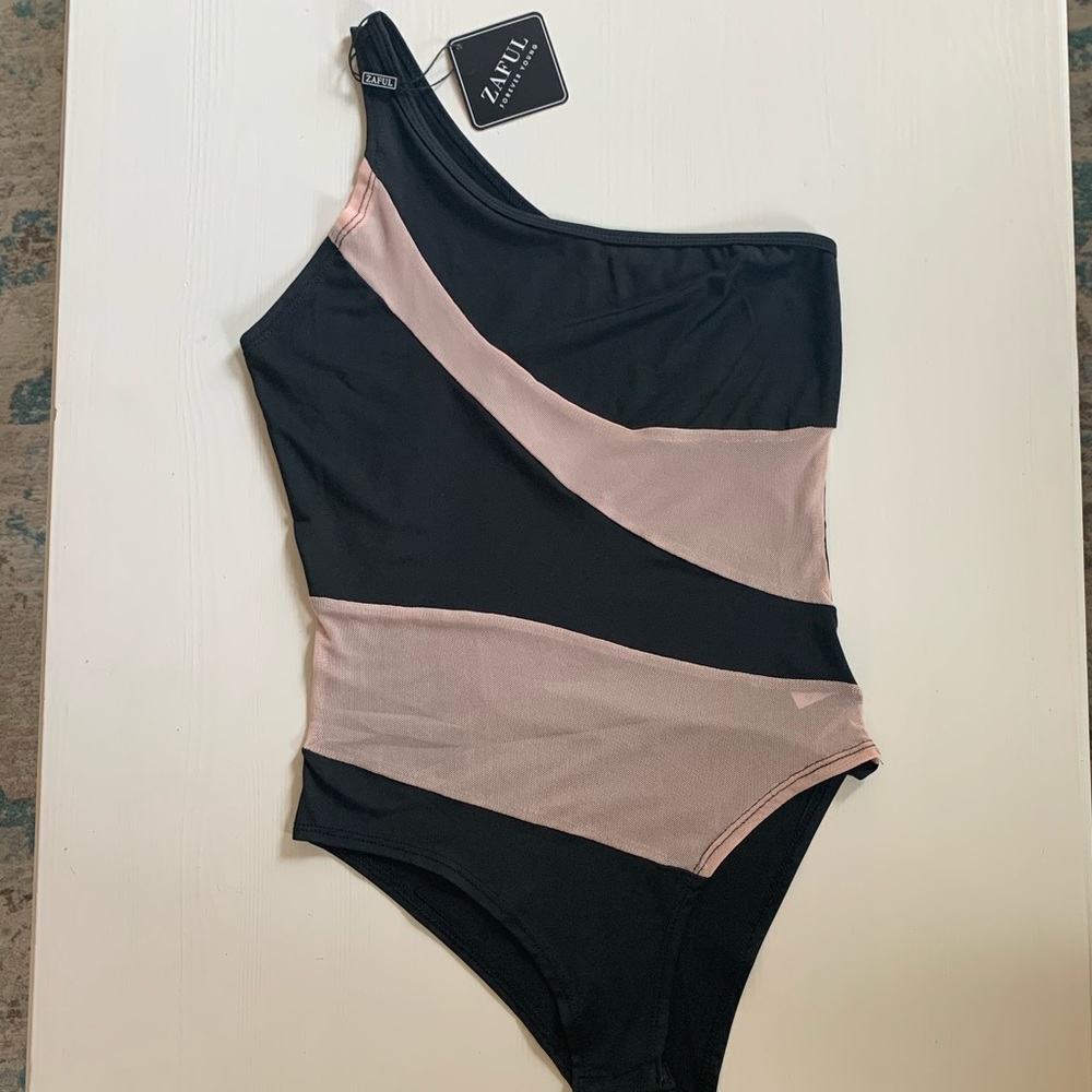 One shoulder body suit